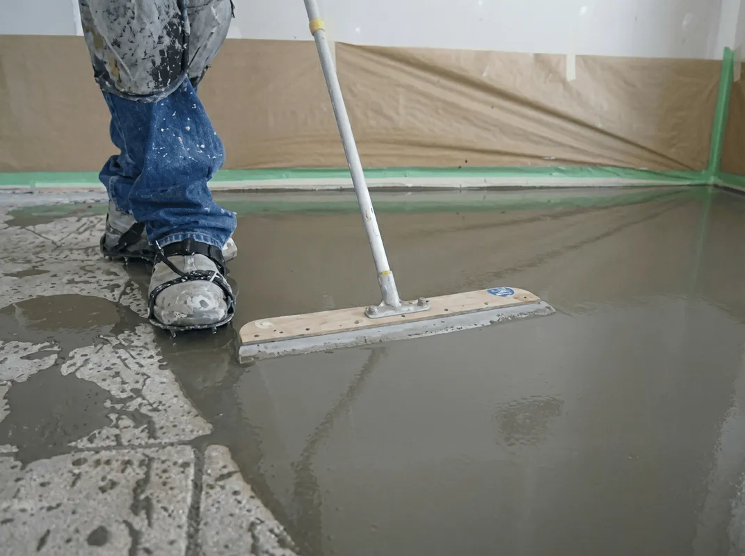 Uneven floor being professionally repaired in Dover, DE